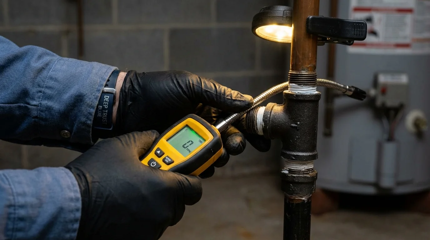 Gas leak detection with electronic sniffer by Johns Plumbing LLC in Jersey Shore