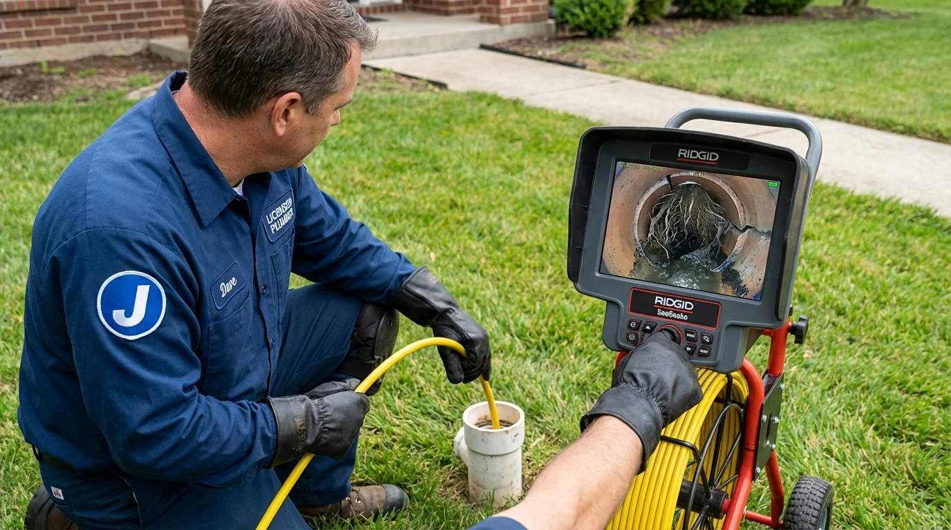 Sewer camera inspection being performed by Johns Plumbing LLC in Jersey Shore