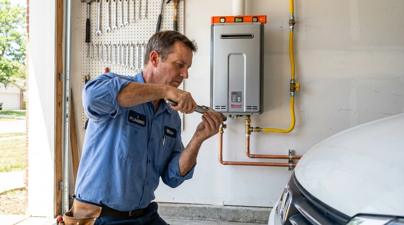 Tankless water heater installation by a Johns Plumbing LLC plumber in Jersey Shore